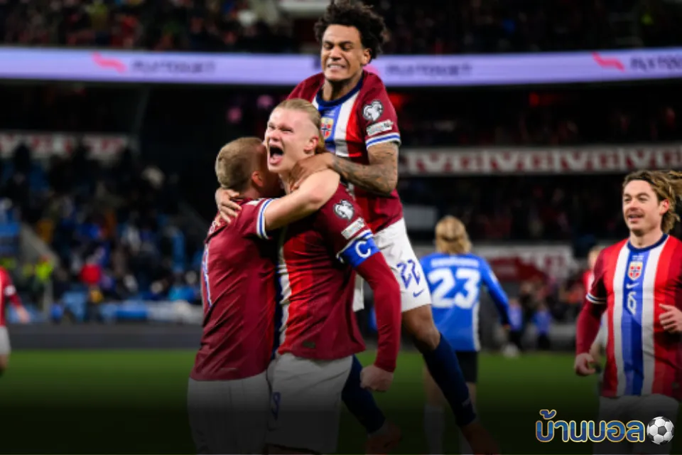 นอร์เวย์ใกล้คว้าตั๋วบอลโลก! ฮาแลนด์เบิ้ล–ซอร์ล็อธโขก 4-1 เหนือเอสโตเนีย ชนะ 7 นัดรวด